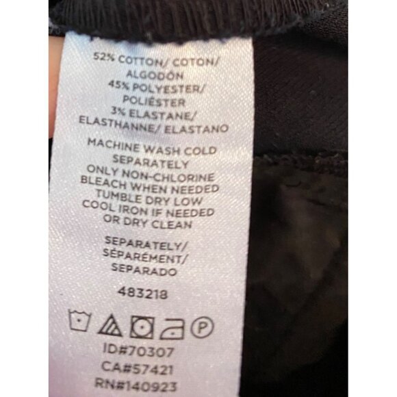 Loft Marisa Black Pants Gold Button Accents 2P - Picture 4 of 8